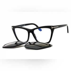 Tom Ford FT5971-B 001 Shiny Black  with Magnetic Clip-On Smoke 54mm